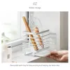 Storage Holders Racks Kitchen Hanging Drain Basket 2 Compartments Wallmounted Drying Rack Cutlery Organizer For Chopsticks Spoon Fork Supply 231019