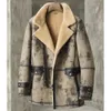 Herren-Lederimitat-Herren-Lammfellmantel, Herrenjacke, Tarngrau, Pilotenfell, B3, Schaffell-Outwear 231020