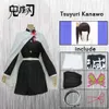 Cosplay Anime Demon Slayer Tsuyuri Kanao Cosplay Custume Kimono Pruik Uniformen Volwassen Kind Feest Halloween Cadeau Kimetsu Geen Yaiba Vrouw Jurk