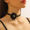 Pendant Necklaces Flower Collar Choker Necklace Soft Sext Velvet-Choker Tie Cravat Accessory Teen