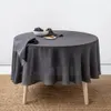 Table Cloth 100 Pure Linen Solid Color Round Cover Natural Fabric Tablecloth for Kitchen Dining Room Party Holiday Tabletop Decor 231020