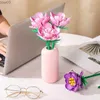 Blocks 1pcs Building Block Flower Rose Carnation Bouquet Match Toy Household Potted Plant Decoration DIY Assembled Bricks Children Gift R231020