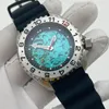 Zegarek 42 mm mały Abalone Series NH70A Sapphire Guma gumowa zegarek z przezroczystym automatycznym mechanikiem mechanicznym