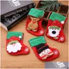 Decorações de Natal 24 estilos Mini meias penduradas meias bonito saco de presente de doces Papai Noel Deer Bear Tree Decors Drop Delivery Hom Dhj8l