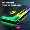 Klavye fare kombinasyonları şarj edilebilir kablosuz puding kiti 2 4G USB RGB Arka Işığı ve Oyun Fareleri Ev Ofisi için Set 231019