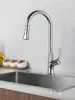 Kitchen Faucets Pull Out Faucet Single Hole Spout Sink Mixer Flow Handle And Cold Faucet.