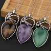Charms 26.5x52x7.5mm Amethyst Tiger Eyes Green Aventurine Dragonfly Pour Drop Water Pendant Chain Box Kits Jewelry Making Diy