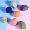 Süngerler Aplikatörler Pamuk 7 PCS Makyaj Sünger Kuru Islak Çift Kullanım Güzellik Yumurtası Kozmetik Puf Vakfı Toz Puff Makyaj Araçları 231020