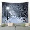 Tapeçarias de inverno floresta paisagem tapeçaria branco floco de neve árvore de natal pinheiro pendurado cobertor sala de estar quarto dormitório decoração cortina 231019