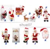 Christmas Decorations 2020 New Electric Music Toys Doll Climbing Ladder Chimney Doll Shake Hip Shaking Head Skydiving Santa Claus Christmas Decor Gift x1020