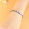 Bracelet Moissanite en or 9K, chaîne en saphir arc-en-ciel et diamant coloré, cadeau d'anniversaire, offre spéciale