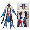 Honkai Star Rail Game Jingliu Conjunto completo de roupa de vestido uniforme com acessórios Jing Liu Cosplay Costume Wigscosplay