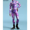 Mecha 3d Catsuit imprimé adulte hommes combinaison à fermeture éclair Zentai body jeu Costume de fête tenue féminine 2023Costumes d'animeCostumes d'anime