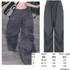 Kvinnors byxor 2023 Hiphop Baggy Cargo Women Parachute Vintage Retro Sweatpant Jogger Sport Y2K Streetwear Clothes