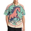 Mäns avslappnade skjortor hästskjorta zombie porträtt strand lös hawaiian stilfulla blusar kortärmad grafik överdimensionerade kläder