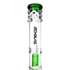 Hookahs Classical Glass Bong 19'' de altura "Spoiled Green Speranza" árvore dupla perc cúpula percolador tubo de água