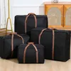 Duffel bags grande capacidade dobrável saco de bagagem viagem roupas armazenamento zíper não tecido mala dobrável movendo casa duffle bolsa