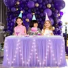 Table Skirt Tulle Table Skirt with LED Lights 6FT Table Cloth for Baby Shower Wedding Birthday Party Bar Home Table Halloween Decorations 231019