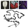 Collares colgantes para VAMPIRE Ankh Rosario Collar Cuentas negras Hombres Adolescentes