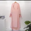 Ubranie etniczne muzułmańska abaya jednoczęściowa sukienka modlitewna z kapturem Smoking Sleeve Kobiety Jilbab Islamski Dubaj Saudyjska czarna szata turecka