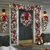 Decoraciones navideñas Decoraciones navideñas 20 30 cm El adorno navideño rojo y blanco inalámbrico Preiluminado Corona de la puerta principal Fiesta de bodas Dec Dhkja