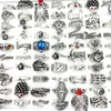 Großhandel 100 Stücke Ringe Für Männer Frauen In Silber Farbe Modeschmuck Punk-stil Schädel Tiere Schlange