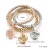 Bracelets porte-bonheur Bracelet Vintage pour femmes filles couleur or alliage Rose fleur bracelets bijoux B260