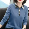 Women's Polos M-4XL Womens Polo Shirts Spring Autumn Long Sleeve Collar Solid Color Loose Casual Female Tops Tees Ladies Clothes Hw28