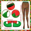 Cosplay Costume de Noël pour femme avec tablier à oreilles d'elfe, robe, chapeau, chaussures, bas rayés, tenues de cosplay, fête de carnaval, spectacle, cadeau de Noël