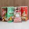 Décorations de Noël 10pcs Candy Cookie Sac Joyeux Dessin animé Plastique 2023 Navidad Noël DIY Cadeau Emballage de chocolat Décoration