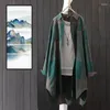 Blusas de mujer para primavera y otoño, camisa holgada fina de longitud media, chaqueta de estilo coreano a cuadros de lino y algodón, ropa con protección solar para hombre