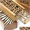 Party Favor Party Favor 4 Styles Hollow Wood Storage Box för Makeup Organizer Pencil Case Jewelry Der Pen Holder Stationery School G DHSZG