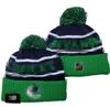 Herrmöss Hockey Ball Hats Canuck Beanie Alla 32 lag stickade manschetterade Pom Vancouver Beanies randiga sidelinjen Warme USA College Sport Knit Hattar för kvinnor