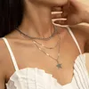 Pendant Necklaces Boho Simple Star Necklace Women's Retro Multilayer Gold Color Metal Clavicle Girls Charm Fashion Jewelry Gift