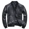 Men's Leather Faux Black Aviation Genuine Bomber Jacket Men Pilot Sheepskin Real coat short Slim business jacket leather 231020