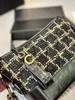 Sonbahar Bin Kuş Damalı Tüvit Kadın Tasarımcı Crossbody Bag Yün Yolcu Siyah Ekose Metal Zincir Klasik Omuz Lüks Çanta Çantası