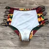 Women's Swimwear 2023 Sexy Backless Bikinis African Print Swimsuits High Waist Bathing Suit Halter Top Bikini Set Beach Push Up Women