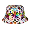 Bérets à motif de fleurs mexicaines, chapeau seau pour femmes et hommes, unisexe, tendance, Floral mexicain, Otomi Viva, casquette de pêcheur d'été