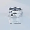 Pierścionki ślubne Para dla kobiet i miłośnicy obrączki ślubne ze słońcem i księżycem spersonalizowana biżuteria na zamówienie grawerowaną nazwę 231020