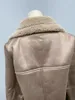 Women's Trench Coats Autumn Winter Women Loose Thick Sheepskin Warm Faux Leather Fur Jacket Moto Biker Female Zipper Belt Soft Coat Chic