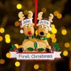 Decorazioni natalizie Famiglia di renne personalizzata Borsa per albero di Natale Decorazione booleana di Capodanno Decorazione con ciondolo natalizio Decorazione per famiglia di alci Regalo x1020
