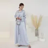 Roupas étnicas Abaya para Mulheres Dubai 2023 Islam Kimono Cetim Beading Mangas Turquia Modéstia Robe Lindo Partido Estilo Muçulmano