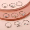 Teenringen 9 stks verstelbaar voor vrouwen hypoallergeen open ring set strand voet sieraden zorgzame vrouwen s 231019