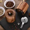 Hand Grinder Salt Shaker Acacia Wood Pepper Mill Set of Two Pepper Grinder Ceramic Core Seasoning Bottle Tool Wholesale 1020