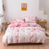 Conjuntos de cama Mármore Impressão Queen Set King Size Escovado Capa de Edredão Macio Único Duplo Cama Quilt Conjuntos Sem Folhas 231020