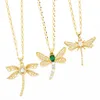 ペンダントネックレスFlola Copper CZ Crystal Dragoy for Women goldメッキチェーンショート昆虫ジュエリー卸売nkew32