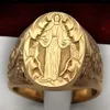 Vintege Punk Fashion Rings For Men Rock Virgin Mary Hand Pattern Memento Character Design Gold Color Retro Ring 03T754233s