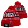 M's Caps Baseball Hats Phillies Beanie All 32 Teams Trekned Pom Philadelphia Beanies مخططًا صوفًا دافئًا USA College Sport Hats Cap for
