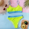 Maillots de bain pour femmes Maillot de bain taille haute Femmes Push Up Bikini Patchwork Ensemble 4 couleurs Beachwear Sexy Maillot de bain grande taille