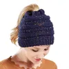 Confetti Knit Beanie Bundles Thick Soft Warm Winter Hat With Ponytail Hole For Female 8 Colors